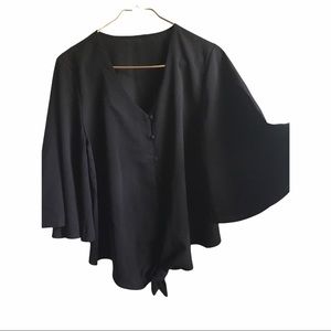 Black button down Bell Sleeve Blouse size L